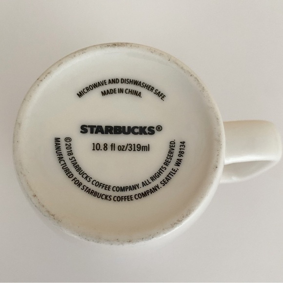 RARE 2018 STARBUCKS Mermaid Coffee/ Tea Mug White & Green 10.8 fl oz - Picture 5 of 6